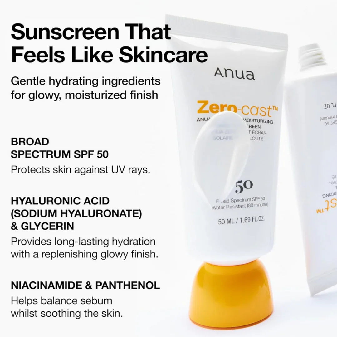 Anua Zero-Cast Moisturizing Finish Sunscreen 50ml