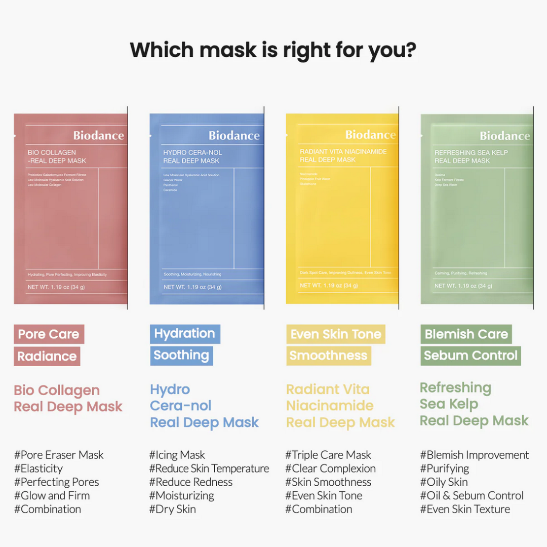 BIODANCE Refreshing Sea kelp Real Deep Mask 4*34g