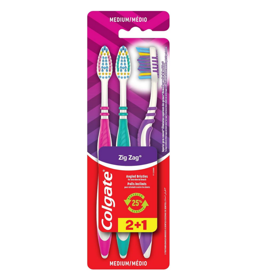 Colgate Zigzag Medium Toothbrush  Set of 3