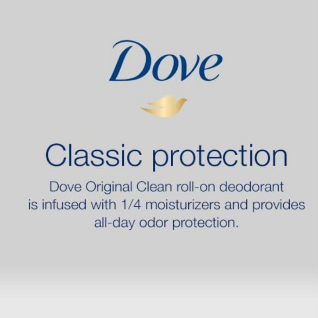 Dove Original Clean Roll On Deodorant Aluminum Free 50g