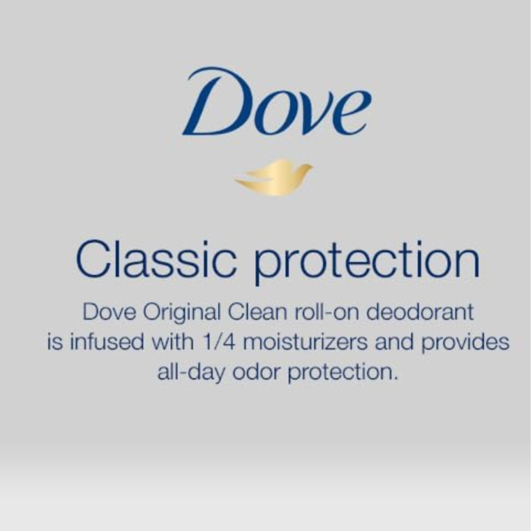 Dove Original Clean Roll On Deodorant Aluminum Free 50g