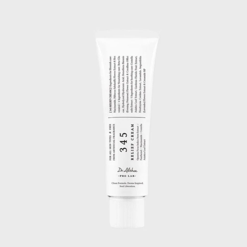 Dr. Althea 345 Relief Cream 50ml tube for all skin types, Korean skincare product with clean formula