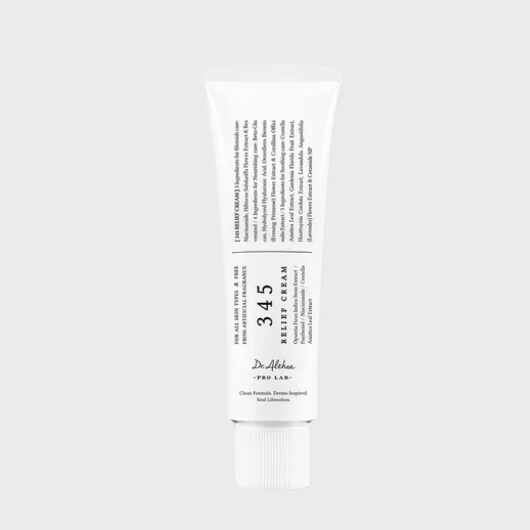 Dr. Althea 345 Relief Cream 50ml tube for all skin types, Korean skincare product with clean formula