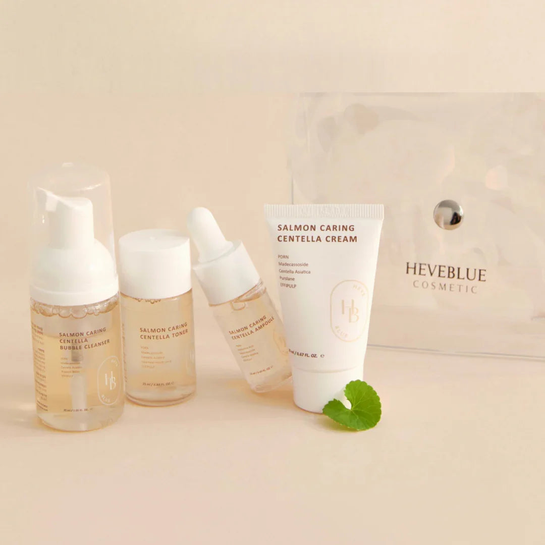 HEVEBLUE Salmon Caring Centella Special Travel Kit Bag