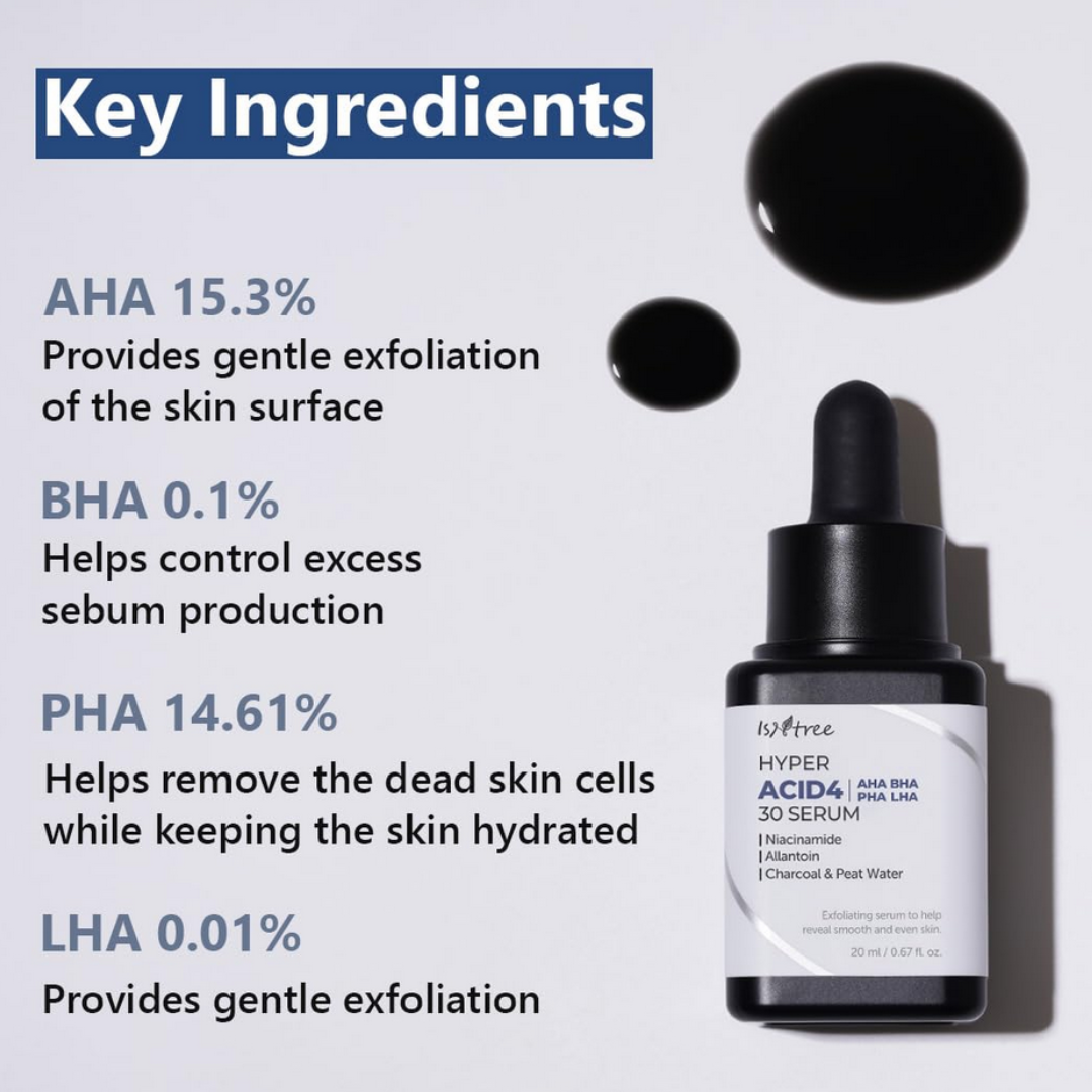 ISNTREE Hyper Acid 4 (AHA BHA PHA LAH) 30 Serum 20ml