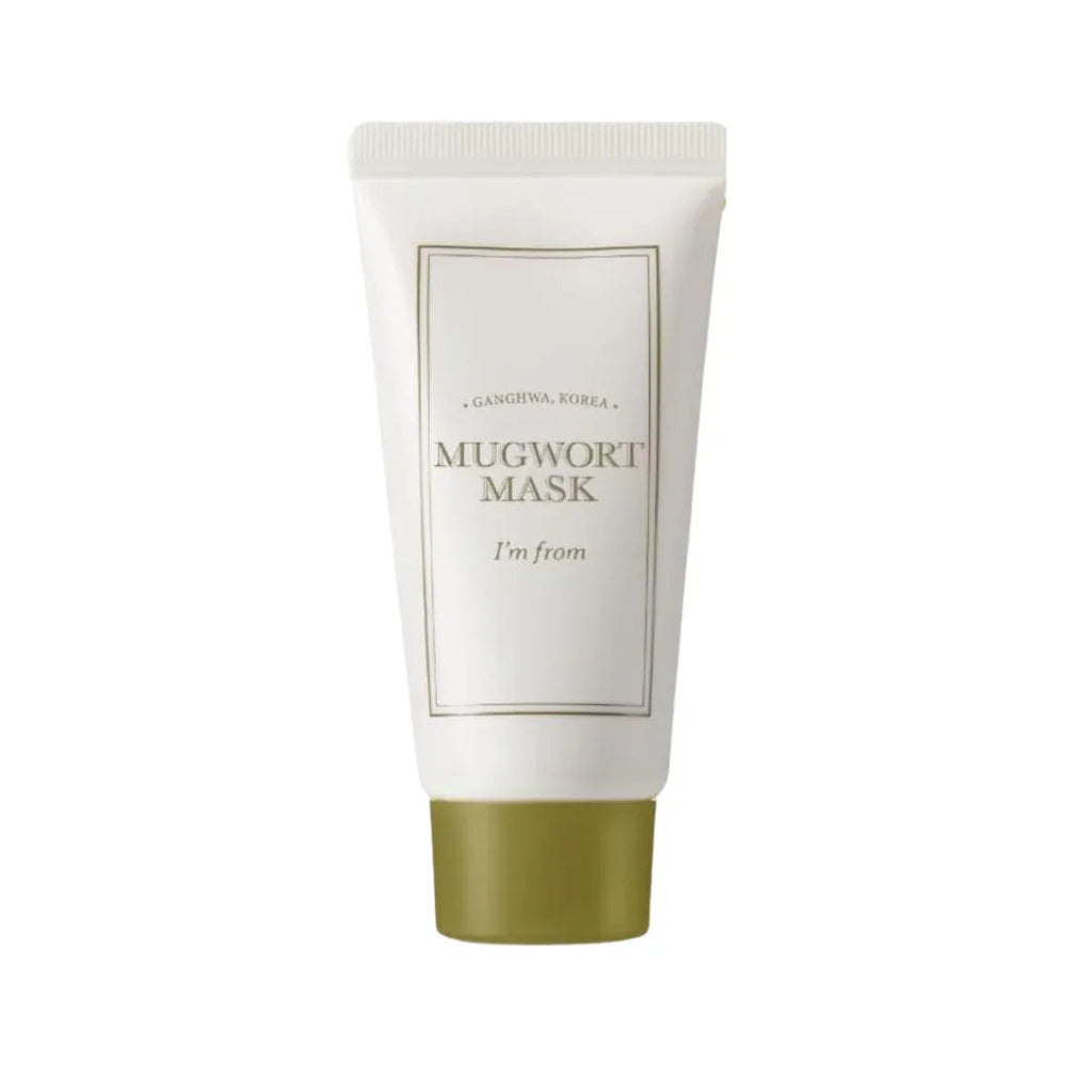 I'm From Mugwort Mask in white tube with olive green cap, Korean skincare product
