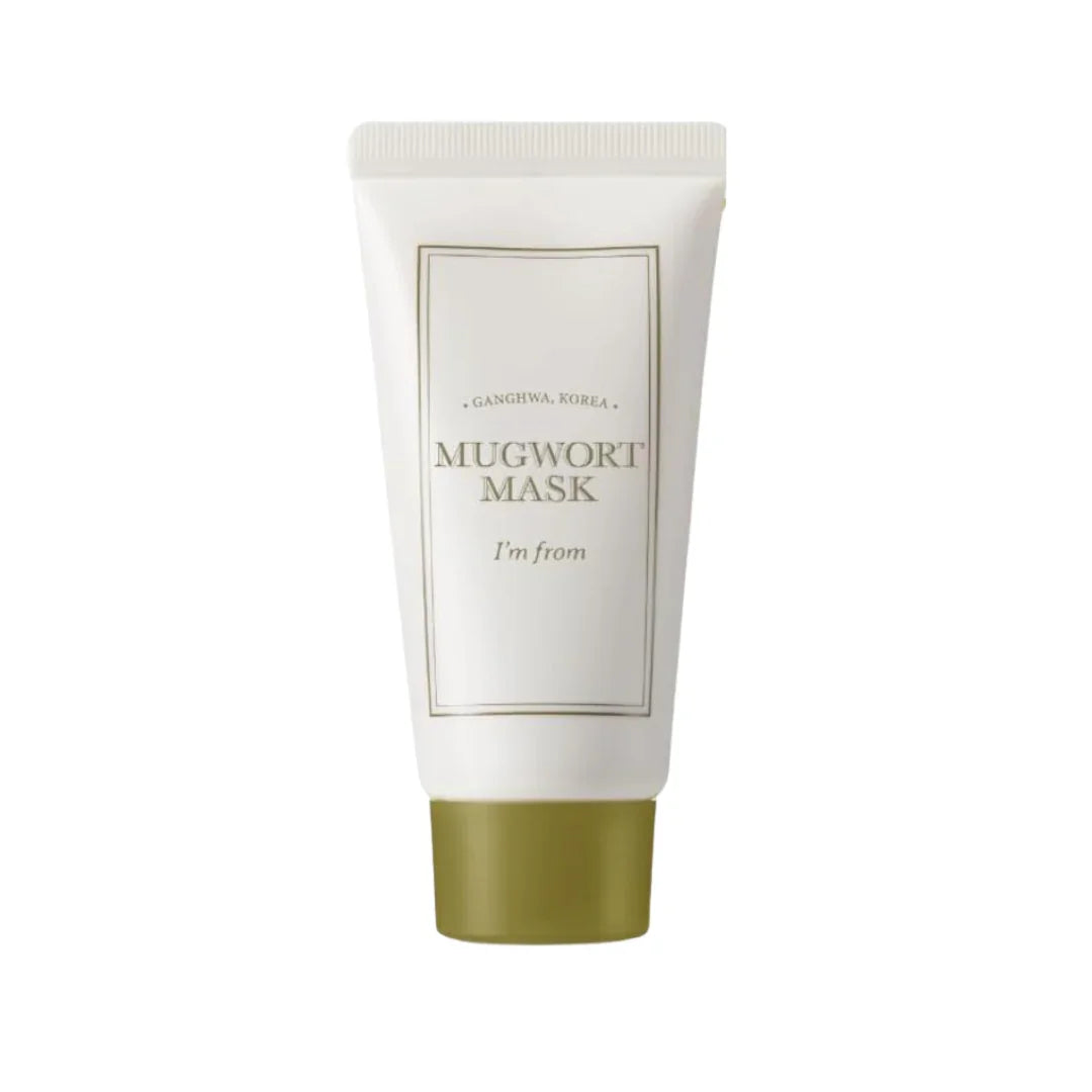 I'm From Mugwort Mask in white tube with olive green cap, Korean skincare product