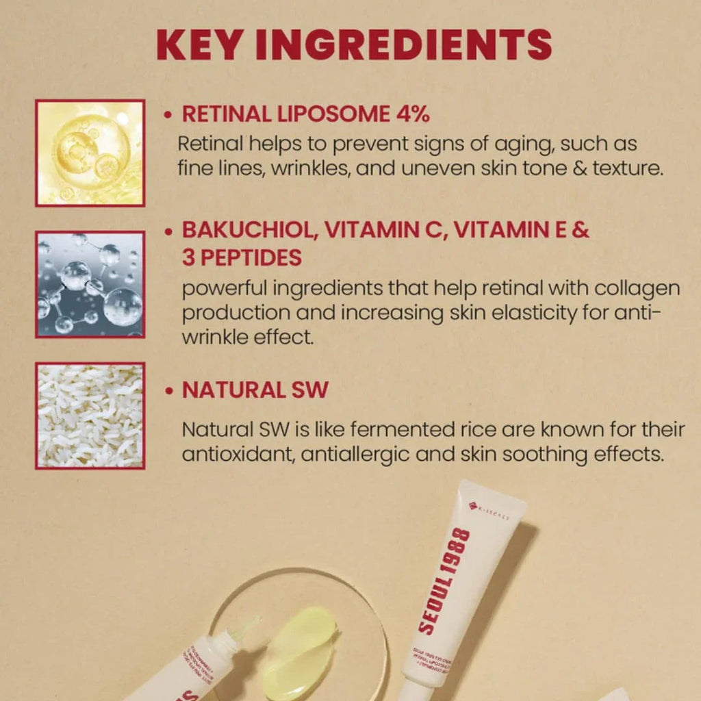 KSECRET SEOUL 1988 Eye Cream : Retinal Liposome 4% + Fermented Bean 30ml