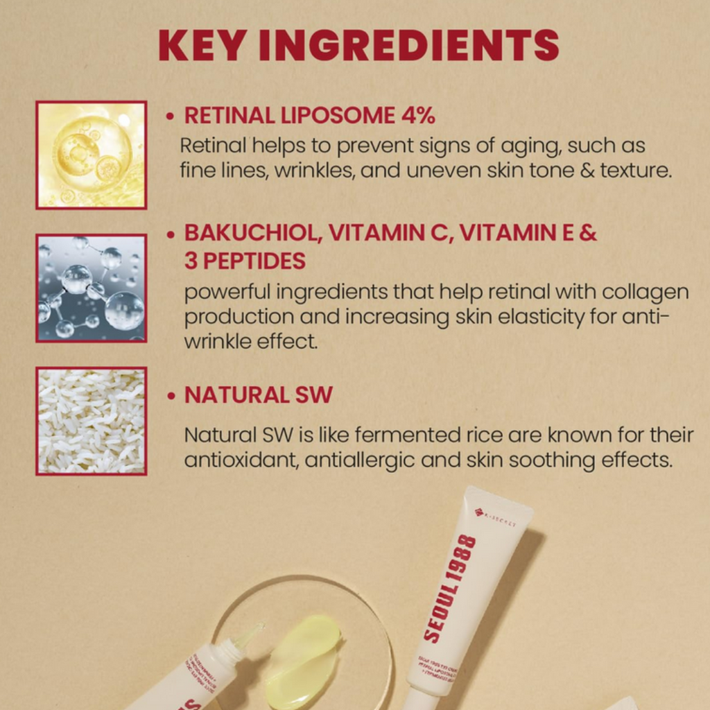 KSECRET SEOUL 1988 Eye Cream : Retinal Liposome 4% + Fermented Bean 30ml