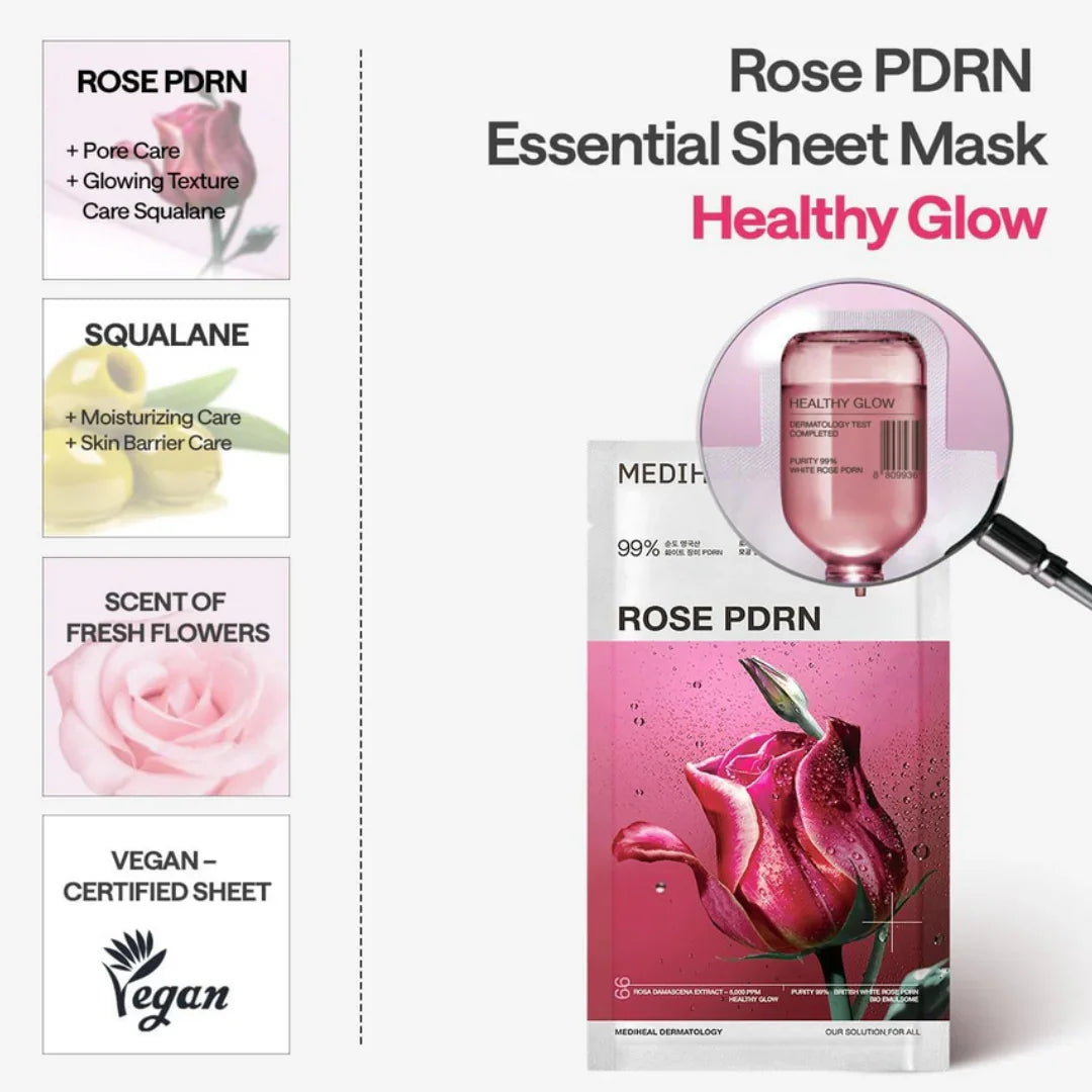 MEDIHEAL British White Rose PDRN Essential Mask Sheet Bio Emulsome 1 Pc