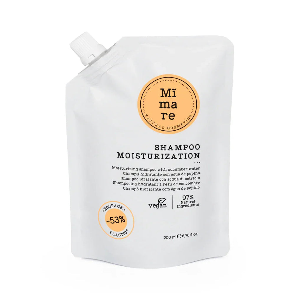 Mimare Moisturization Shampoo pouch with cucumber water, vegan, 97% natural ingredients, 200ml
