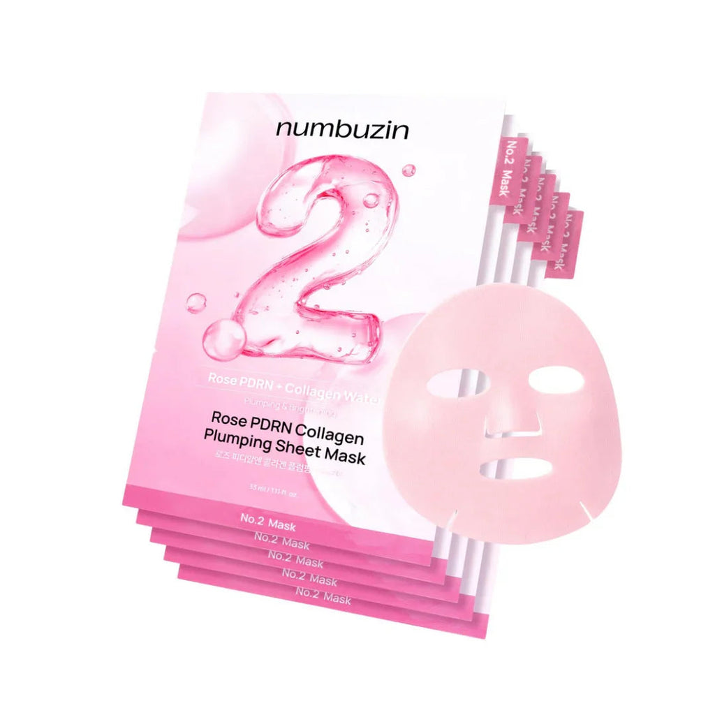 Numbuzin No.2 Rose PDRN Collagen Plumping Sheet Mask 5Pcs