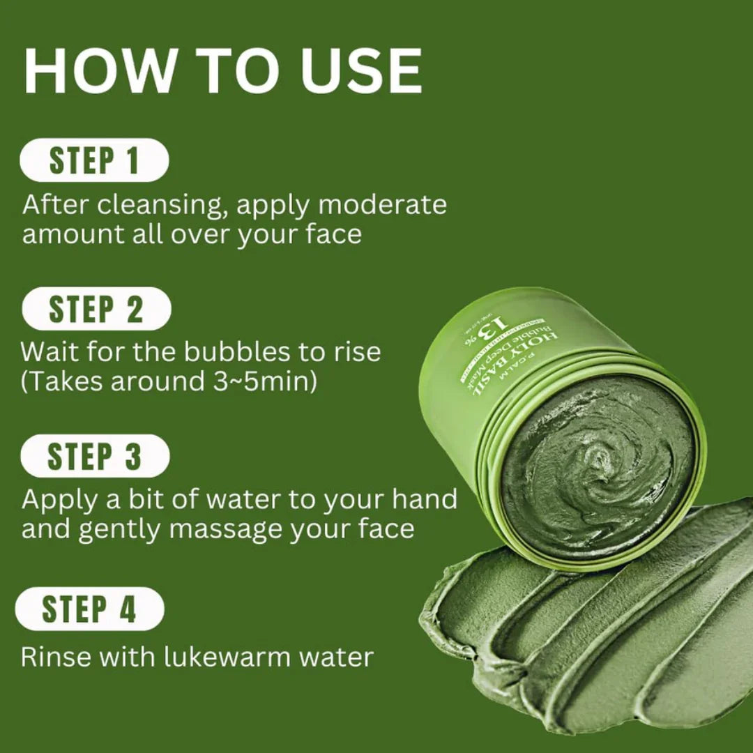 P.CALM Holy Basil Bubble Deep Mask 90g