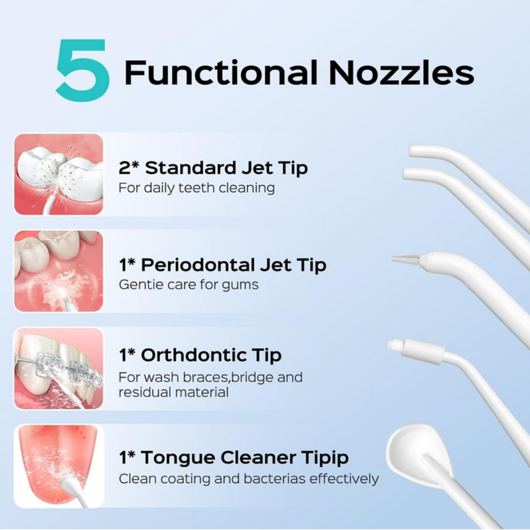 Professional Water Flosser With 5 Brushes