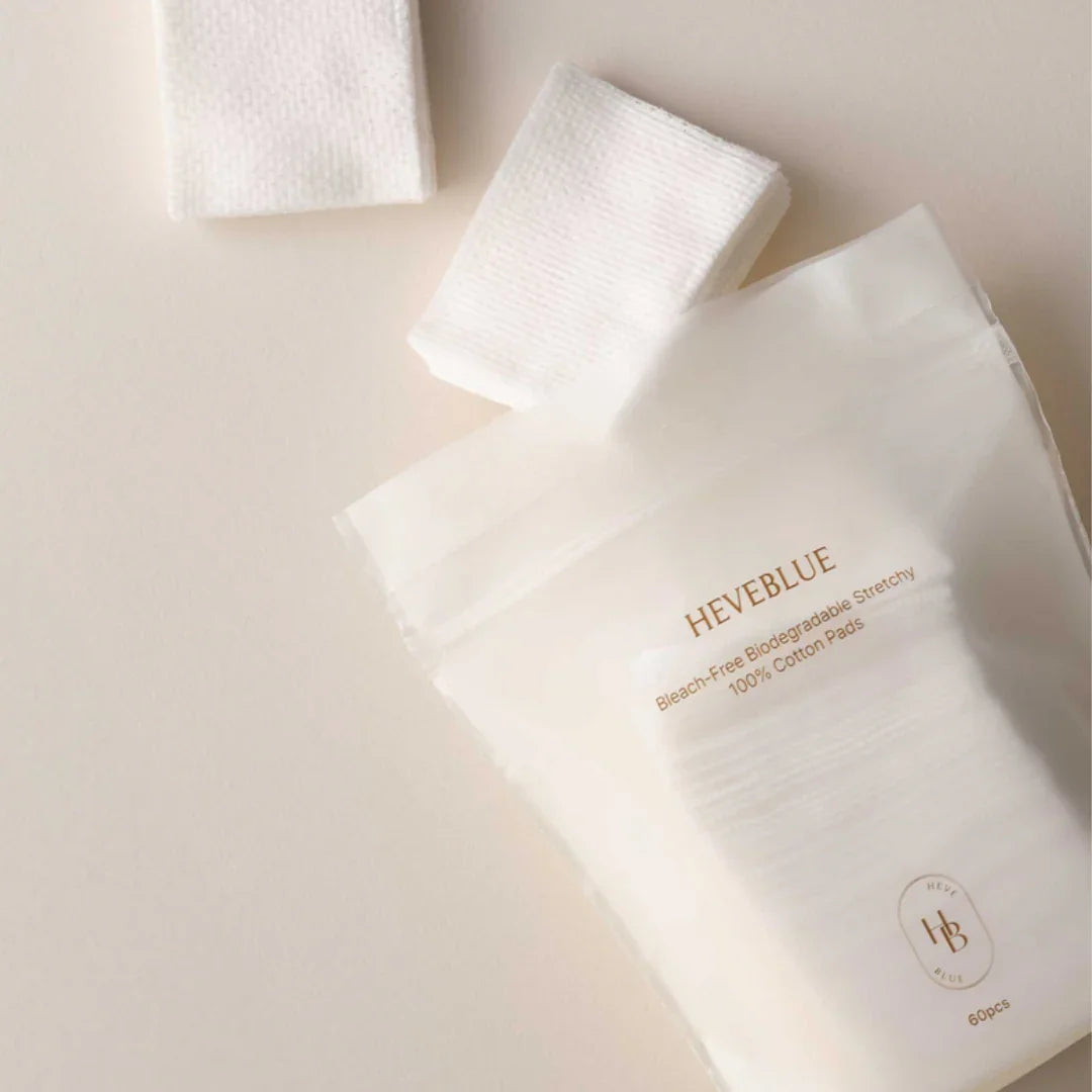 HEVEBLUEHEVEBLUE Bleach-free Biodegradable Stretchy 100% Cotton Pads 60eaMood Arabia