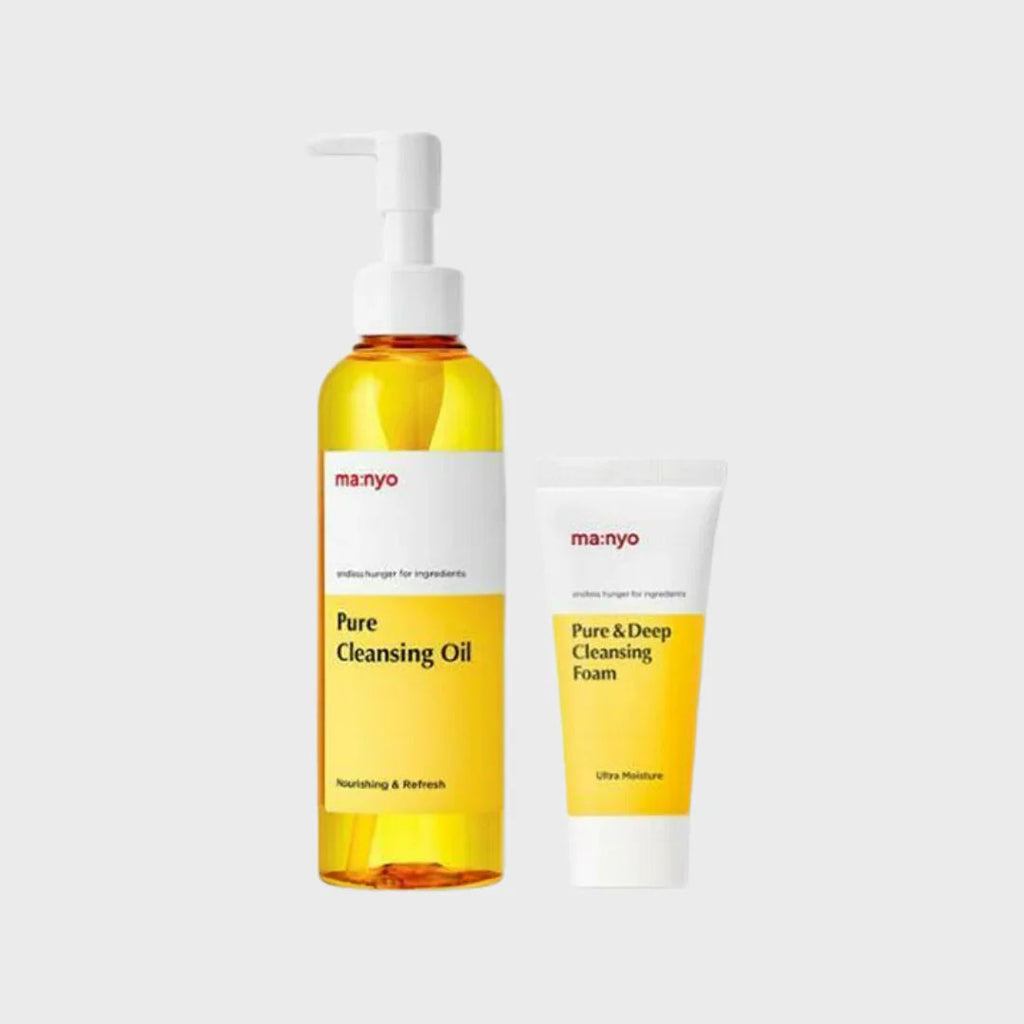 Manyo Pure Cleansing Oil 200ml and Pure & Deep Cleansing Foam 20ml Korean skincare set for nourishing and ultra moisture