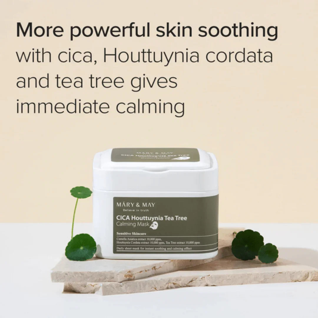 Mary&MayMary & May CICA Houttuynia Tea Tree Calming Mask 30PcsMood Arabia8809670681395
