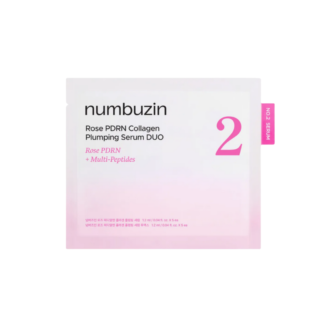 Numbuzin No. 2 Rose PDRN Collagen Plumping Serum Duo 10ml (Mild 1ml*5ea+Intensive 1ml*5ea)